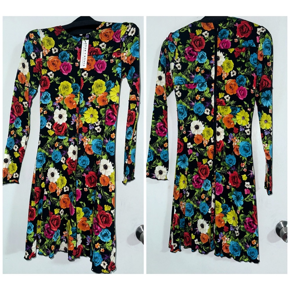 Alice + Olivia Delora Floral Multi Colored Mini Dress - Picture 9 of 16